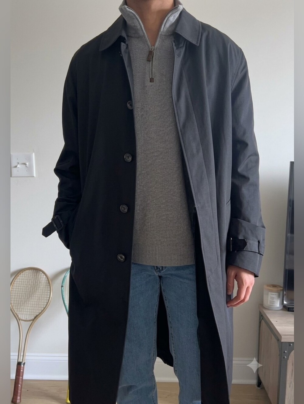 London Fog Dark Grey Trench Coat